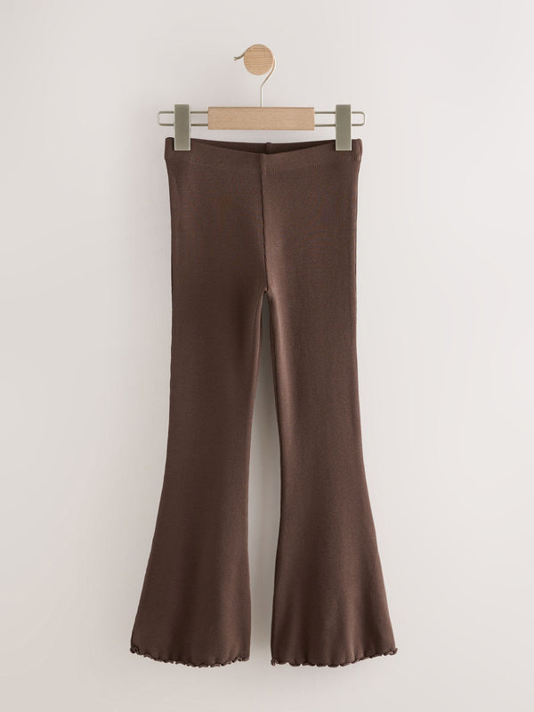 Chocolate Brown 1 Pack Rib Flare Leggings (3-16yrs)