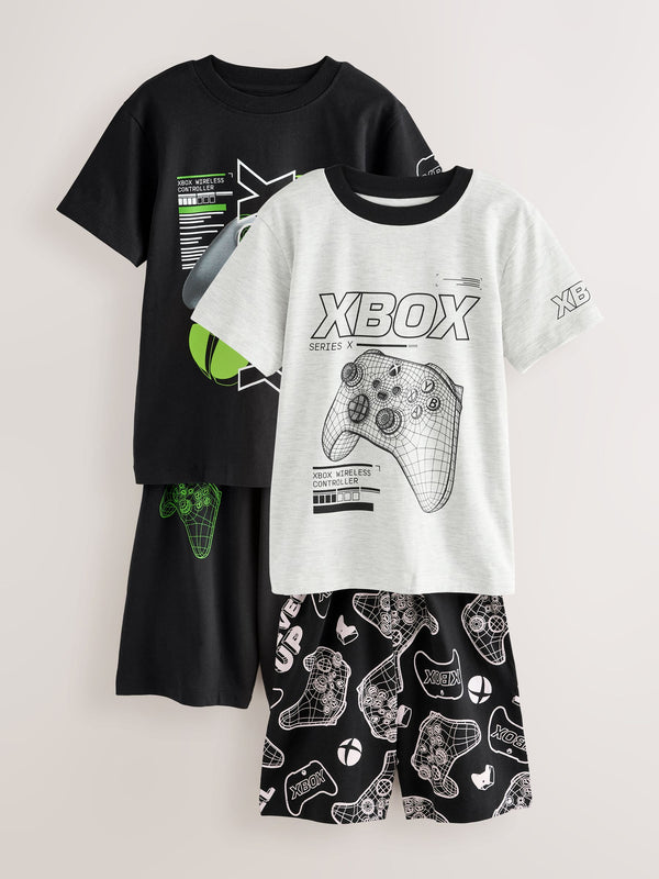Black/Grey Xbox License Short Pyjamas 2 Pack (5-16yrs)