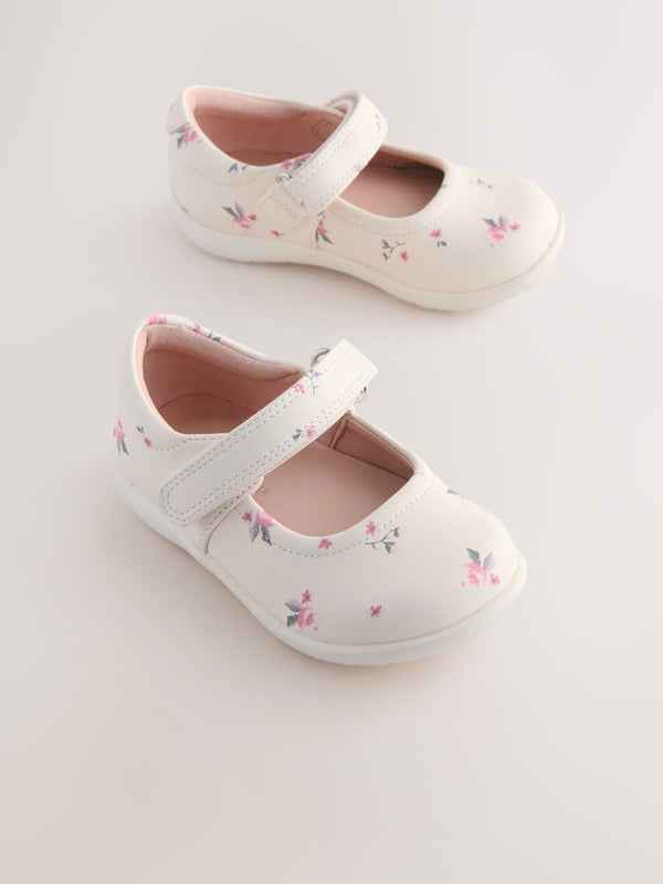 Neutral Wide Fit (G) First Walker Mary Jane Shoes