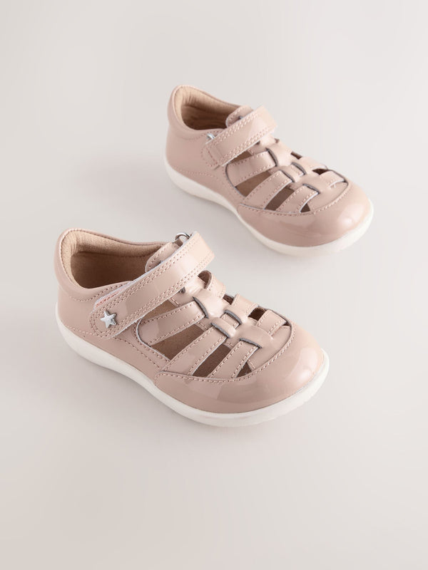 Mocha Brown Wide Fit (G) First Walker Fisherman Shoes