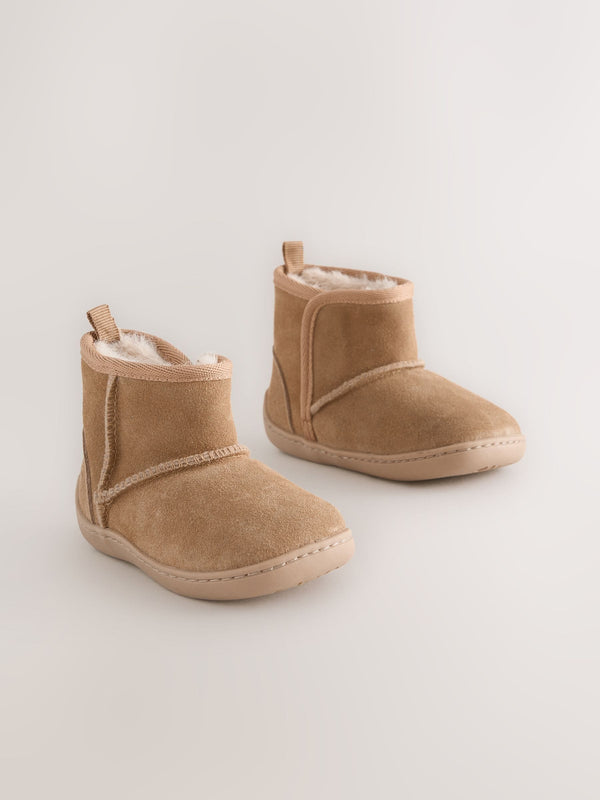 Tan Brown First Walker Suede Pull On Boots