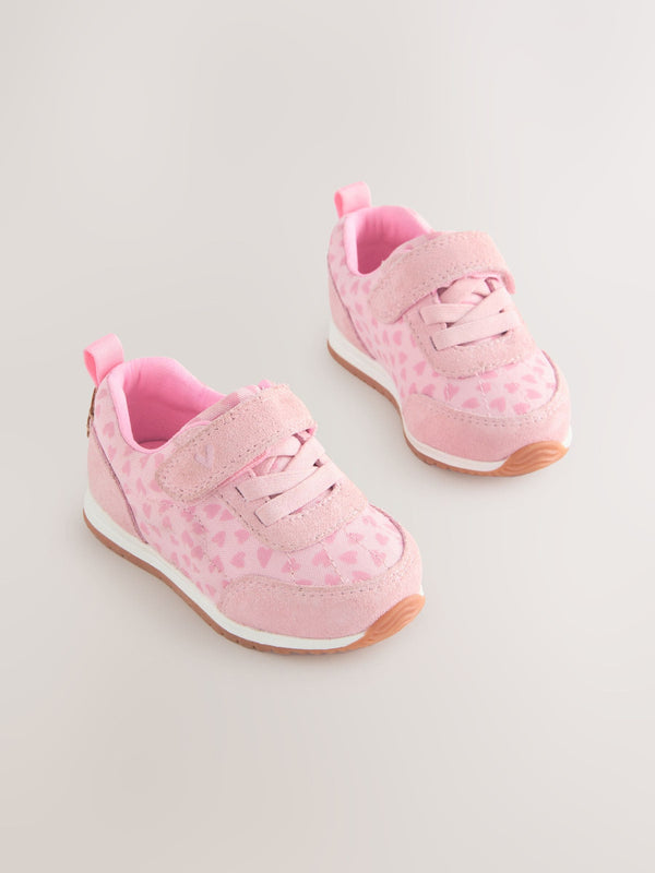 Pink/Red Standard Fit (F) First Walker Trainers