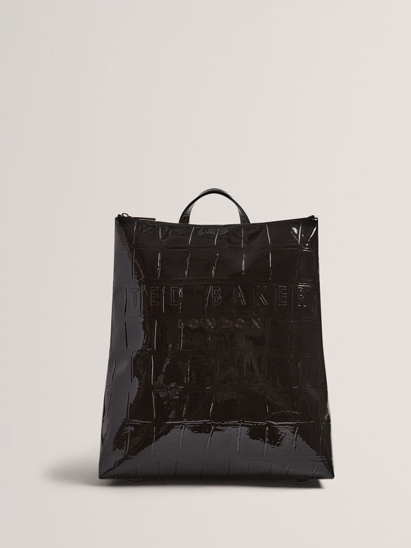 Ted Baker Black Croclee Icon Croc Effect Backpack