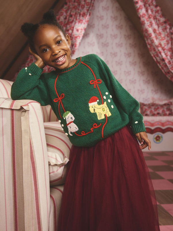 Green Cath Kidston Christmas Jumper (3mths-7yrs)