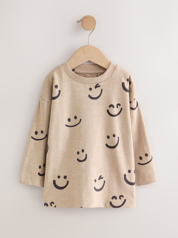 Stone Smile 100% Cotton Long Sleeve All-Over Print T-Shirt (3mths-7yrs)