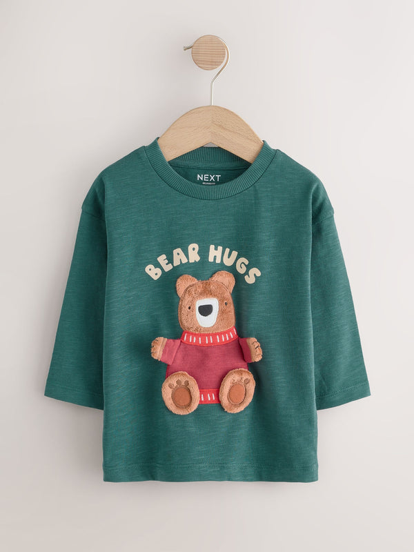 Green Bear Interactive Long Sleeve Appliqué T-Shirt (3mths-7yrs)