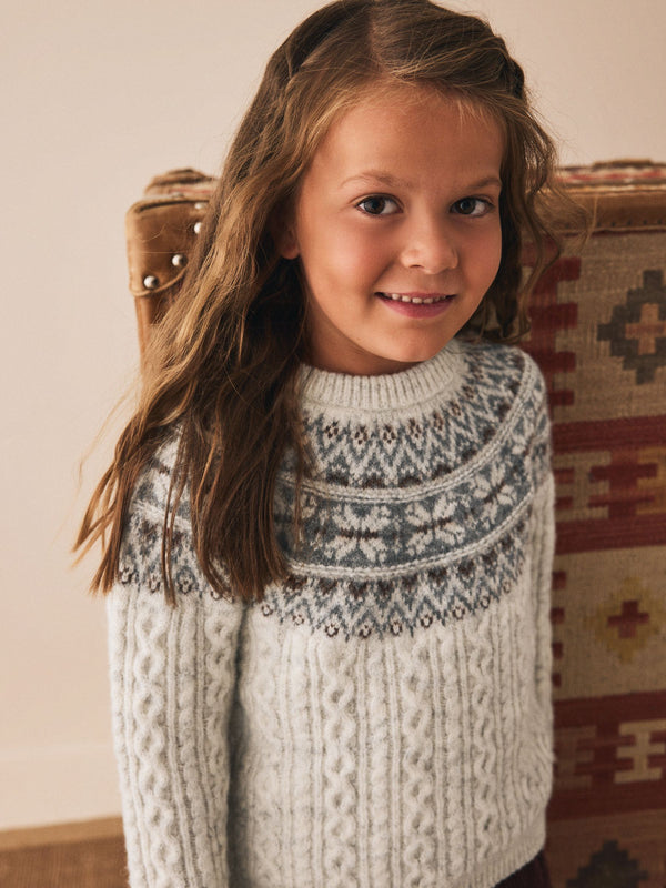 Ecru Fairisle Christmas Jumper (3mths-16yrs)