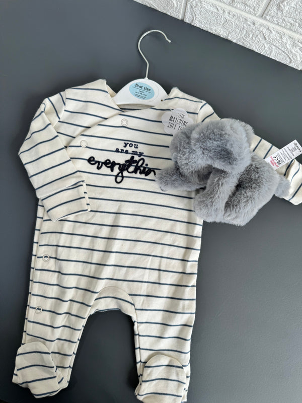 My Everything sleepsuit with a toy