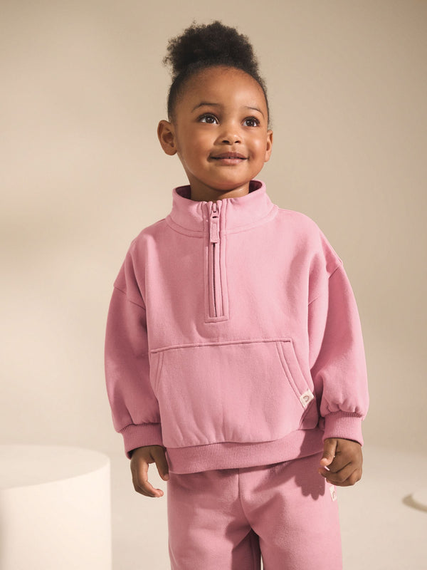 Rose Pink Half Zip Sweatshirt (3mths-7yrs)
