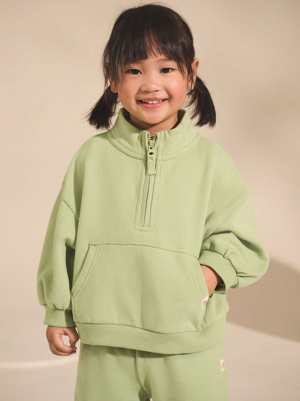 Sage Green Half Zip Sweatshirt (3mths-7yrs)