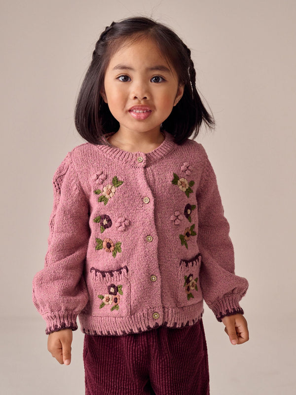 Pink Floral Print Cardigan (3mths-7yrs)