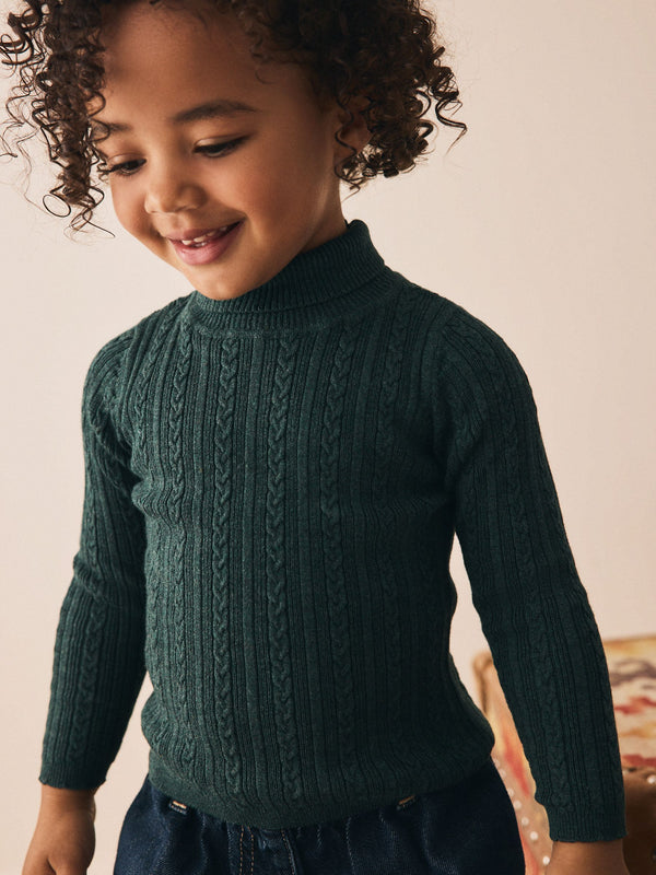 Dark Green Roll Neck Jumper (3mths-10yrs)