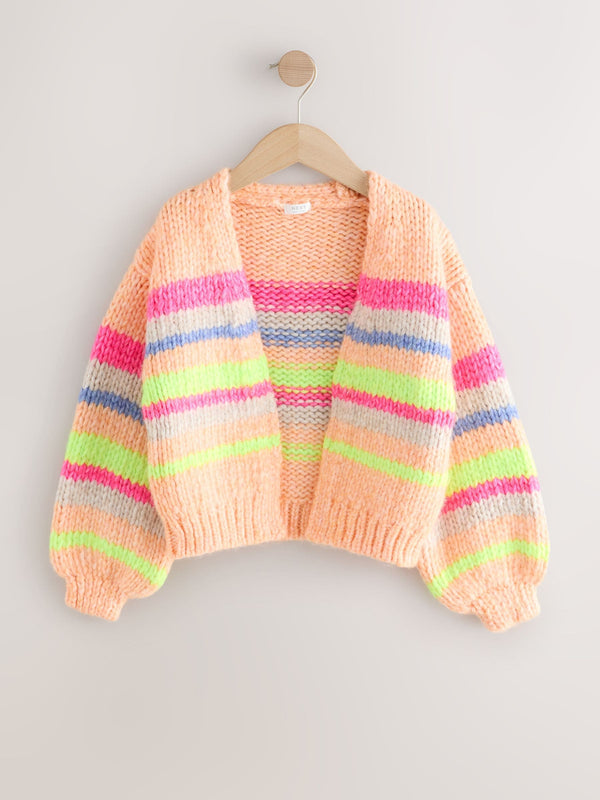 Multi Stripe Chunky Knit Cardigan (3-16yrs)