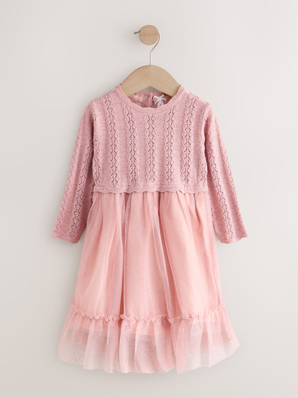 Pink Knitted Occasion Dress (3mths-10yrs)