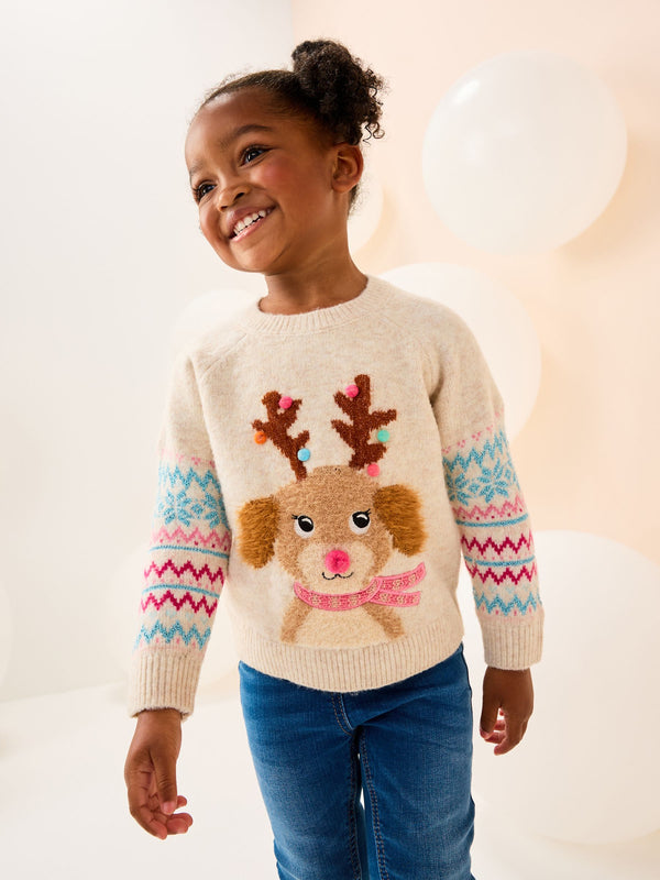 Ecru Christmas Gingerbread House Jumper (3mths-7yrs)