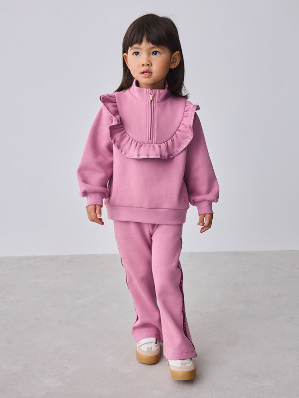 Baker by Ted Baker Dusky Pink 2 Piece Ruffle Collar Sweatshirt and Flare Set