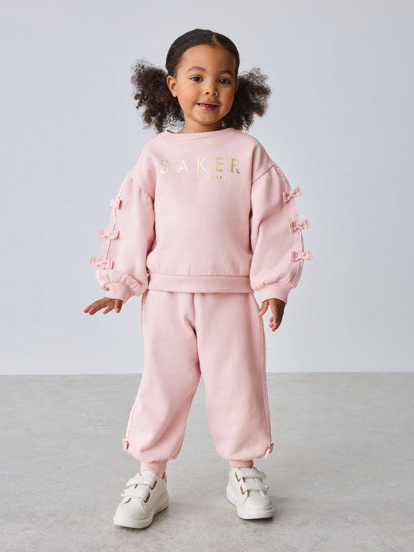 Baker by Ted Baker Blue 2 Piece Side Bow Detail Sweat & Joggers Set