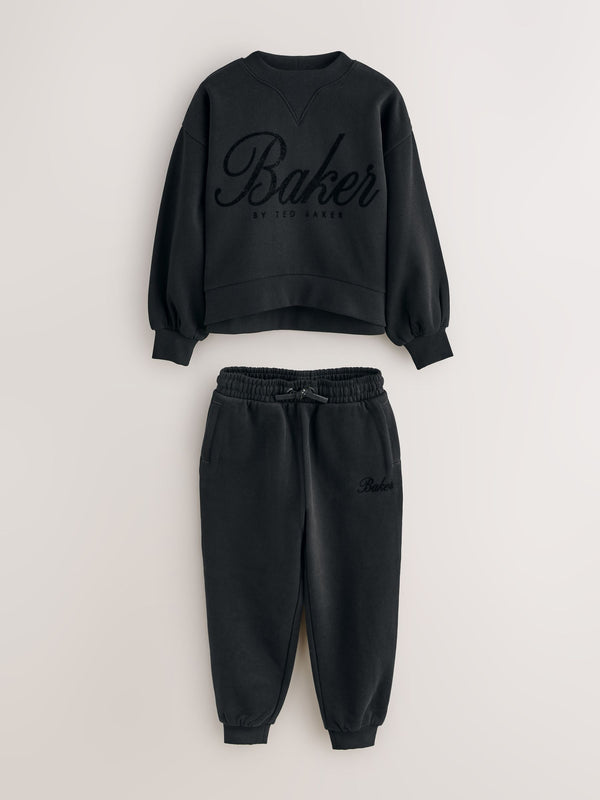 Baker by Ted Baker 2 Piece Flock Print Boxy Sweat & Cuffed Joggers Set