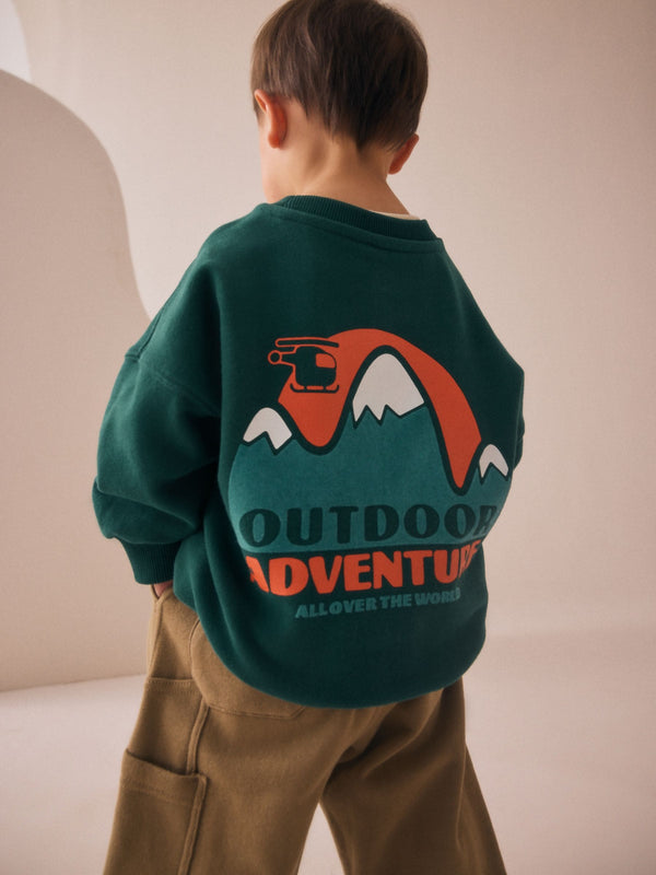 Green Sweatshirt and Utility Joggers Set (3mths-7yrs)