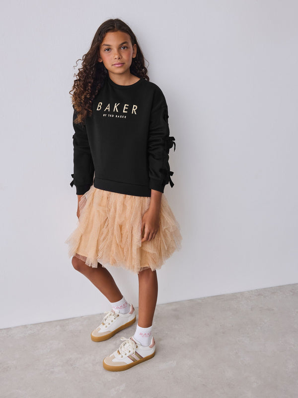 Baker by Ted Baker Mesh Skirted Sweat Mockable Dress