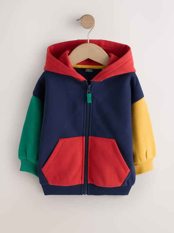 Bright Colourblock Zip Through Hoodie (3mths-7yrs)