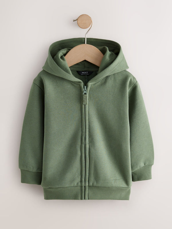Khaki Green Zip Through Hoodie (3mths-7yrs)