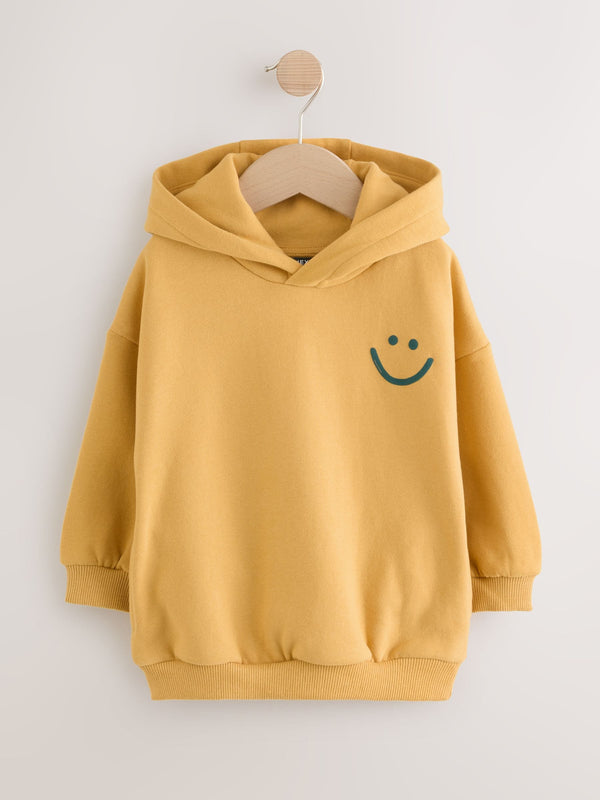 Yellow Long Sleeve Printed Hoodie (3mths-7yrs)