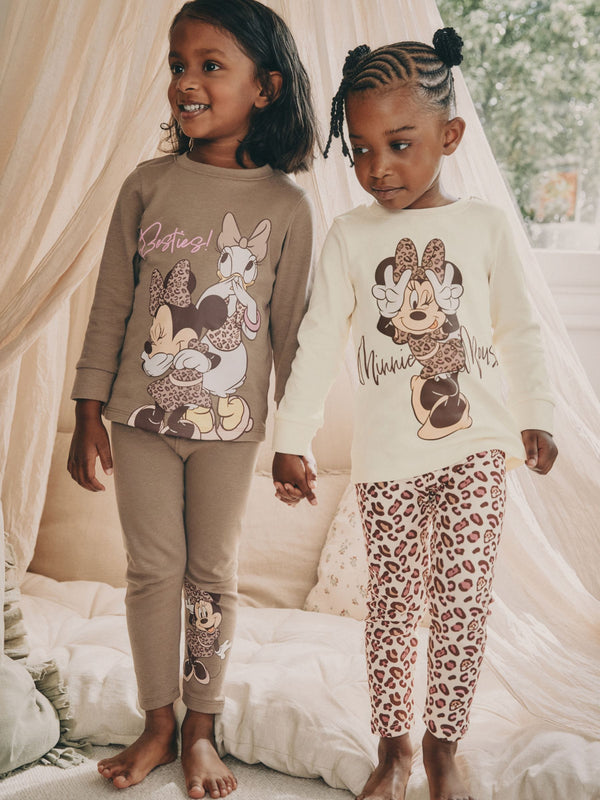 Ecru/Brown Minnie Mouse Snuggle Pyjamas 2 Pack (9mths-12yrs)