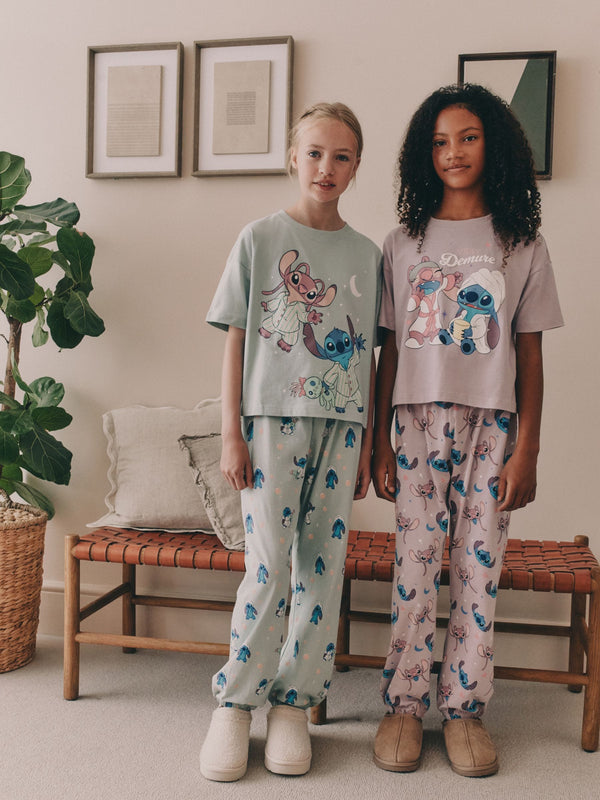 Purple/Green Lilo & Stitch Joggers Pyjamas 2 Pack (3-16yrs)