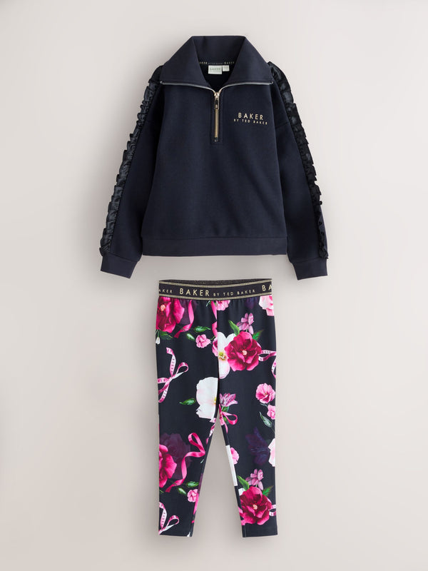Baker by Ted Baker 2 Piece Funnel Neck Satin Detail Sweater & Leggings Set