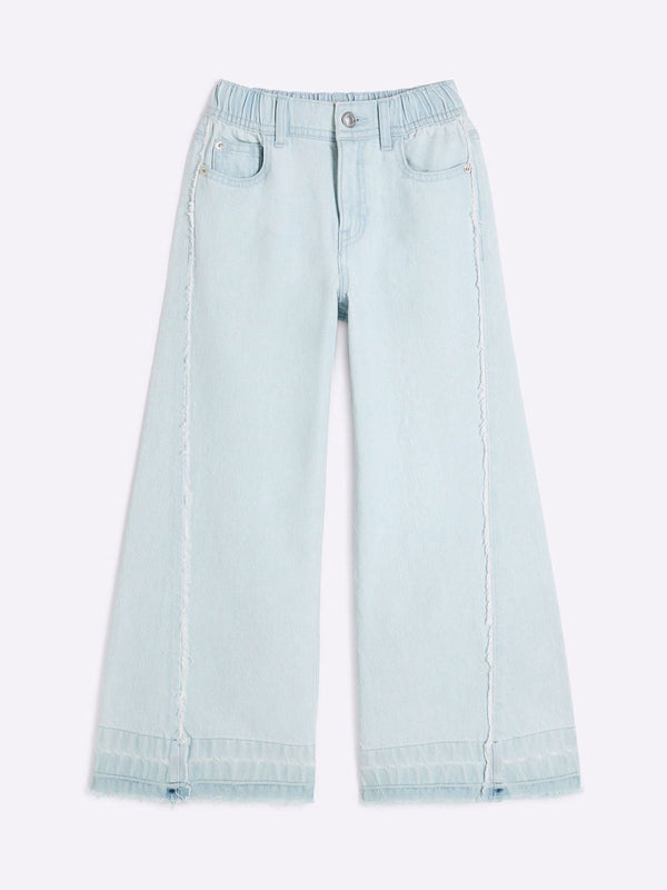 River Island Blue Seam Detail Wide Leg 100% Cotton Jeans