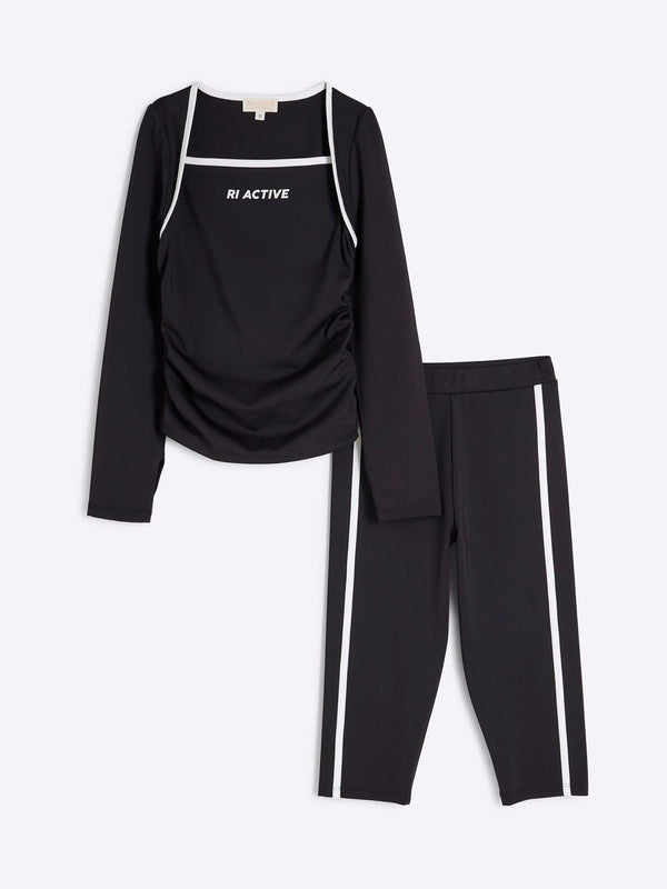 River Island Black Active Top And Leggings Set