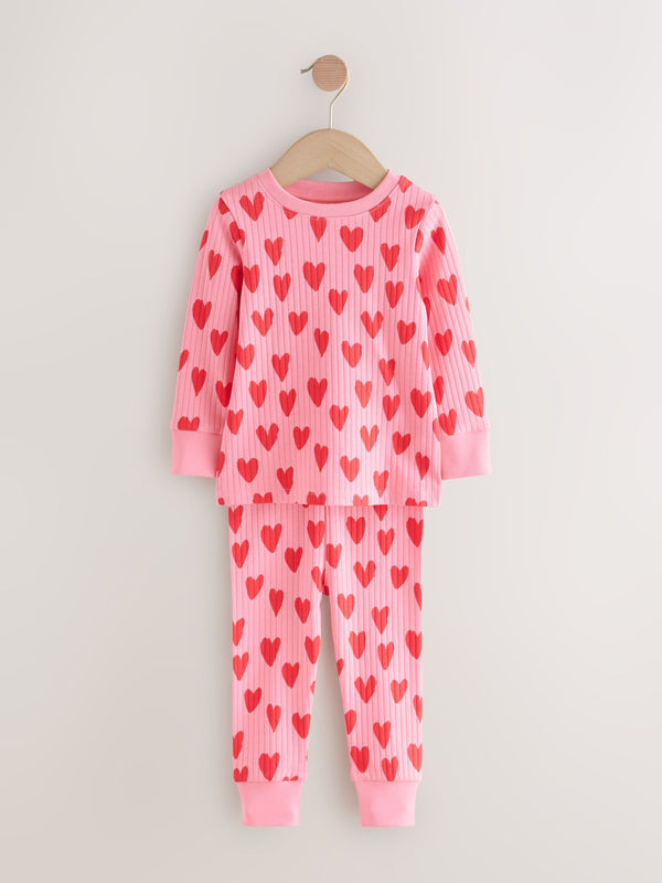 Red/Pink hearts Snuggle Pyjamas 1 Pack (9mths-10yrs)