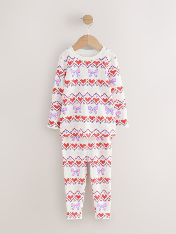 White Snow Print Christmas Pyjamas (9mths-16yrs)