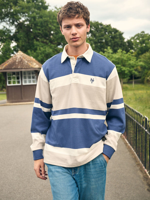 Blue/Neutral Stripe Rugby Shirt