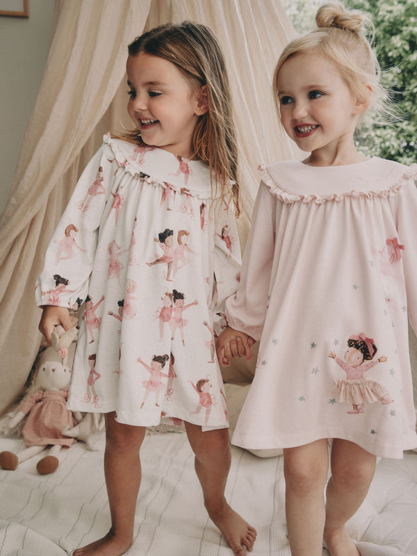 White/Pink Ballerina Nighties 2 Pack (2-12yrs)