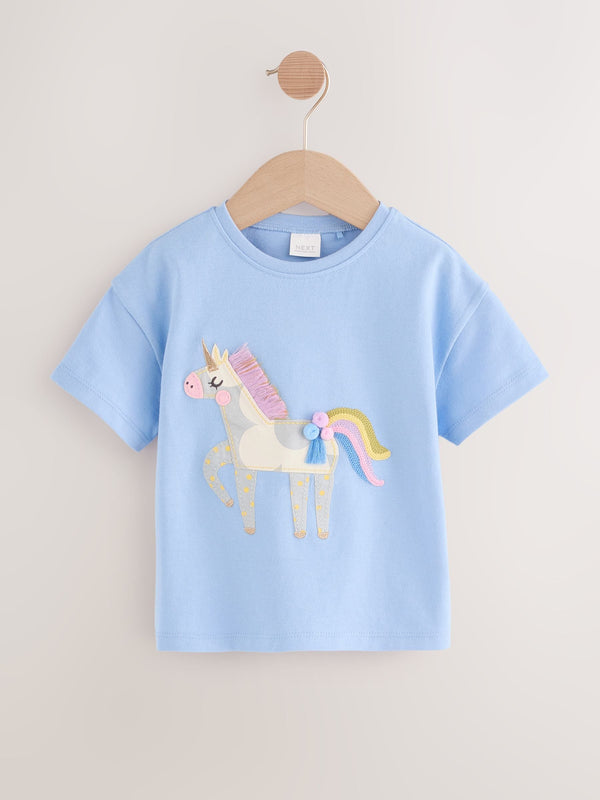 Blue Unicorn Short Sleeve T-Shirt (3mths-7yrs)