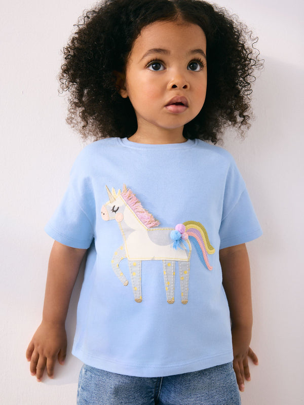 Blue Unicorn Short Sleeve T-Shirt (3mths-7yrs)