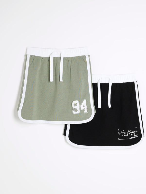 River Island Green Runner 100% Cotton Skirts 2 Pack