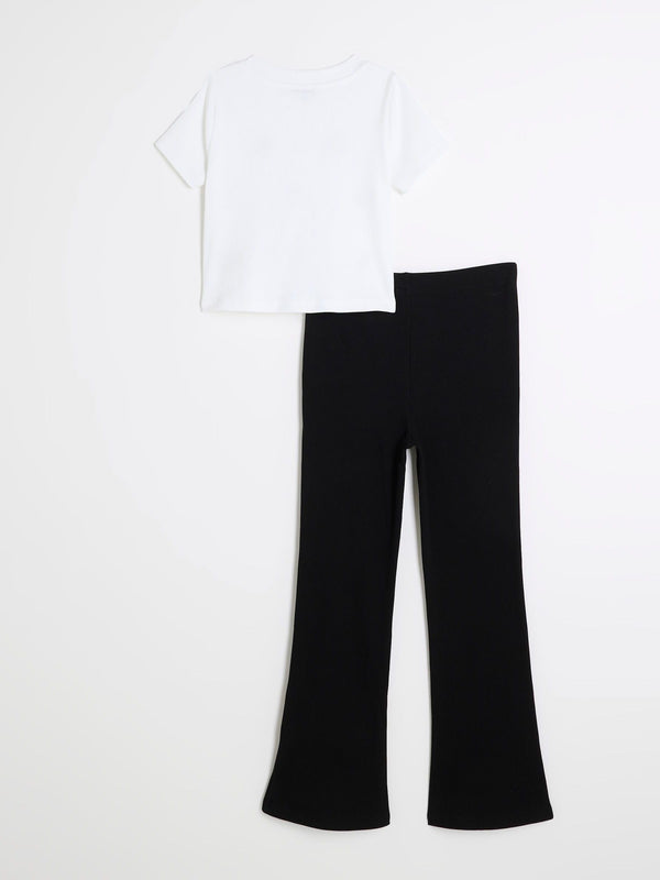 River Island Black 100% Cotton Kickflare Set