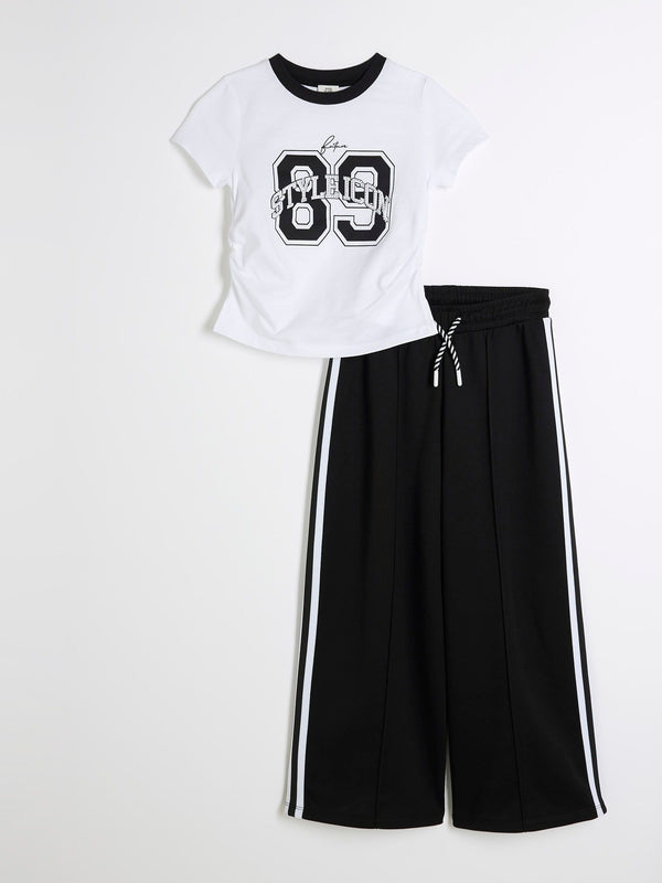 River Island Black Girls 100% Cotton Tracksuit Set