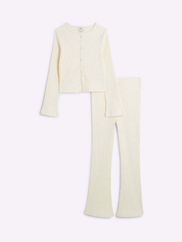 River Island Cream Long Sleeve Cardigan Set