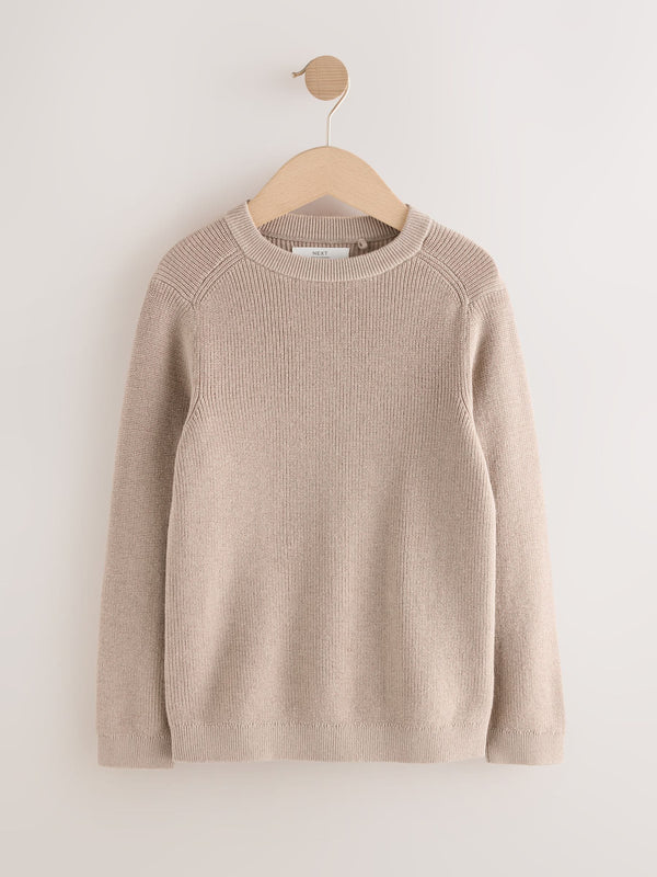 Neutral Without Stag Cotton Crew Neck Knitted Jumper (3-16yrs)