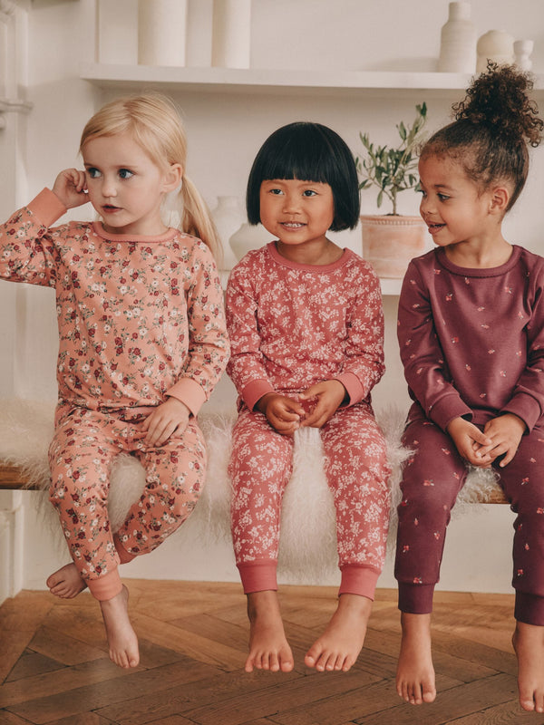 Red / Purple Floral Snuggle Pyjamas 3 Pack (9mths-16yrs)