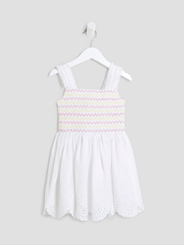 River Island White Broidery Hem Dress