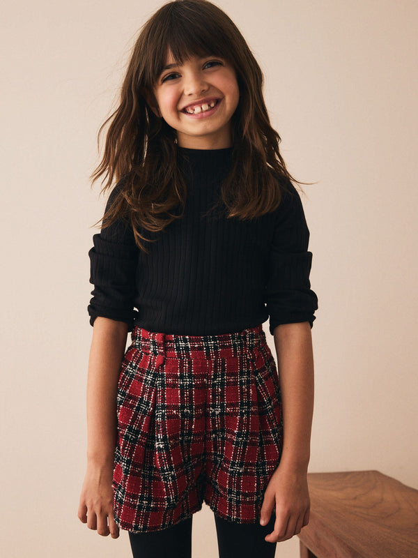 Red Check Shorts (3-16yrs)