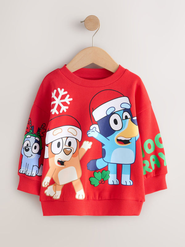 Red Christmas Mickey Mouse Crew Sweatshirt (3mths-8yrs)