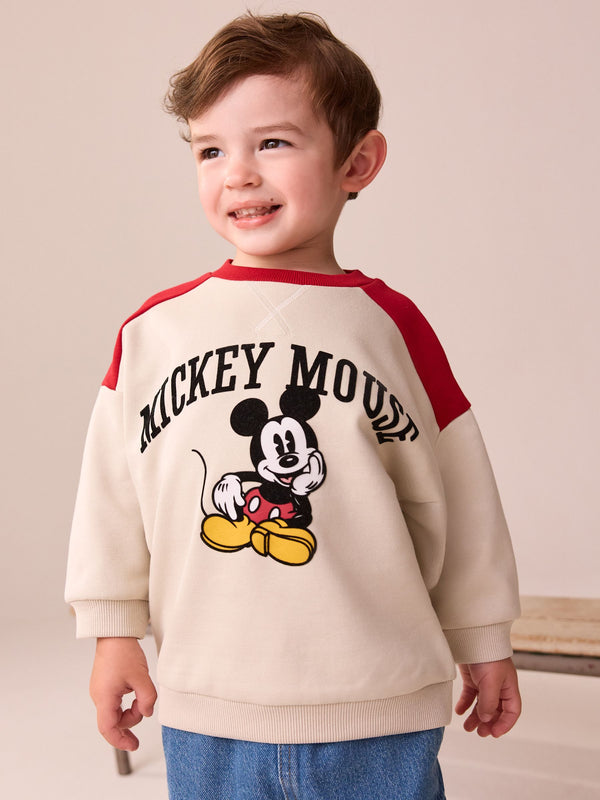 Cream/Red Mickey Mouse Crew Sweatshirt (3mths-8yrs)