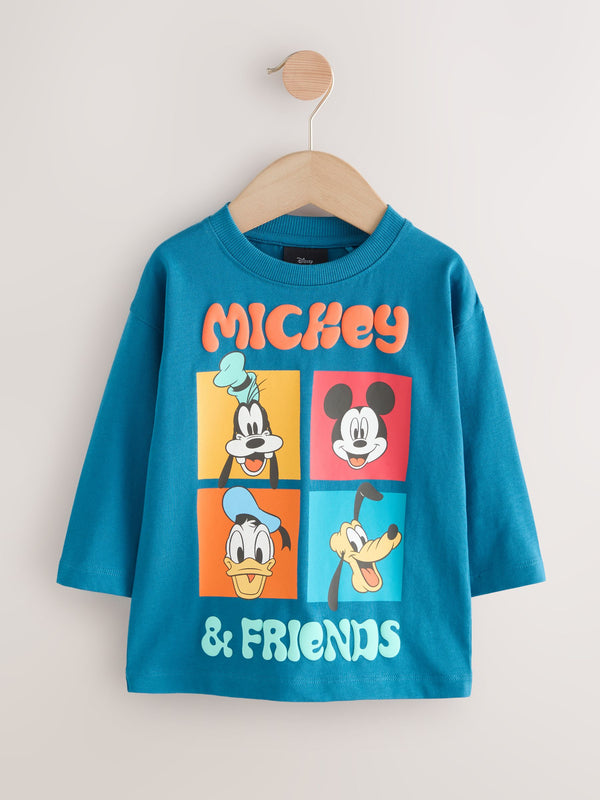 Blue Mickey Mouse Long Sleeve T-Shirt (3mths-8yrs)