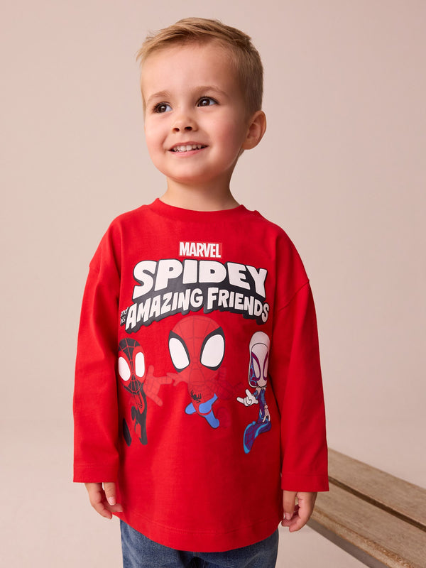 Red Marvel Long Sleeve T-Shirt (6mths-8yrs)